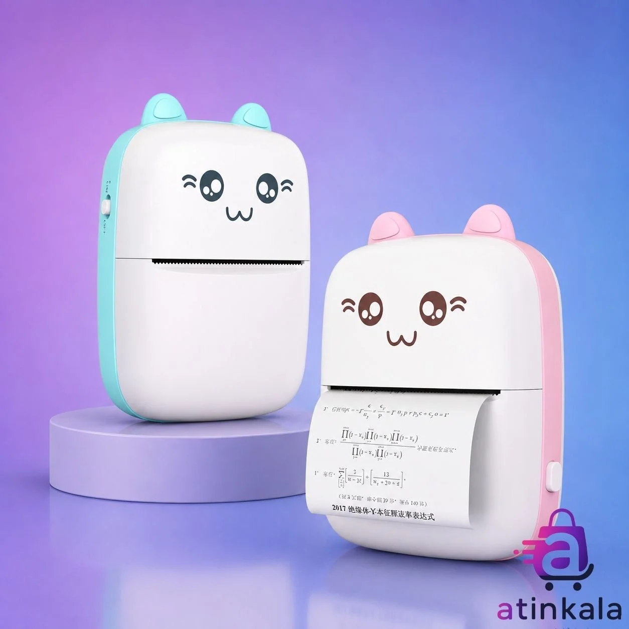 پرینتر حرارتی طرح گربه مدل mini printer